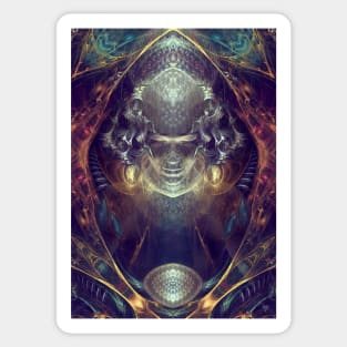 Subconscious New Growth - Visionary Fractal Manipulation - Manafold Art Sticker